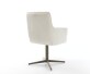 Chaise-pivotante Heira-Flex avec accoudoirs bouclé blanc pied de chaise 4 branches aspect titane pivotement sur 360° ressorts ensachés 4